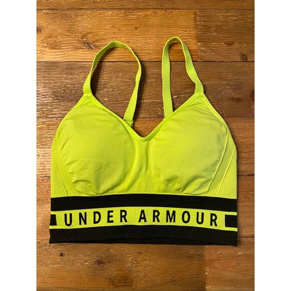 Under Armour Small neon green black sports bra medium compression - Picture 1 of 6